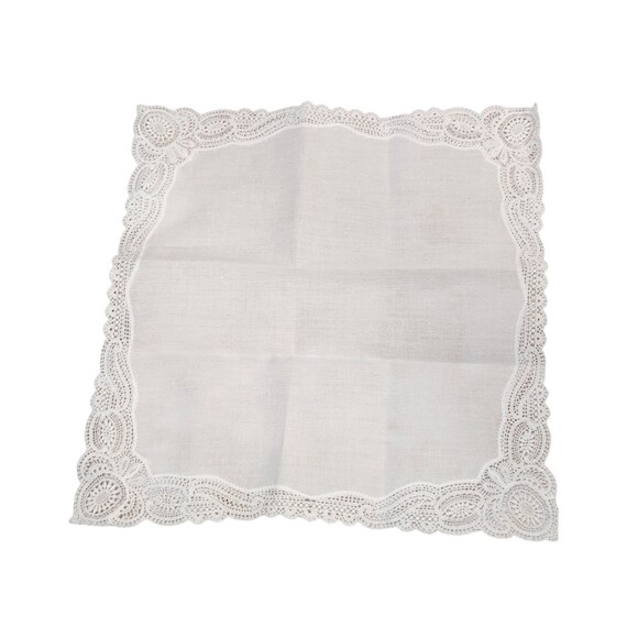 Vintage Belgian Bobbin Lace‎ Hankie Handkerchief Bruges Brugge New in Box - Picture 2 of 9